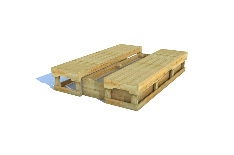 Technical render of a Covered Sand Box - Large